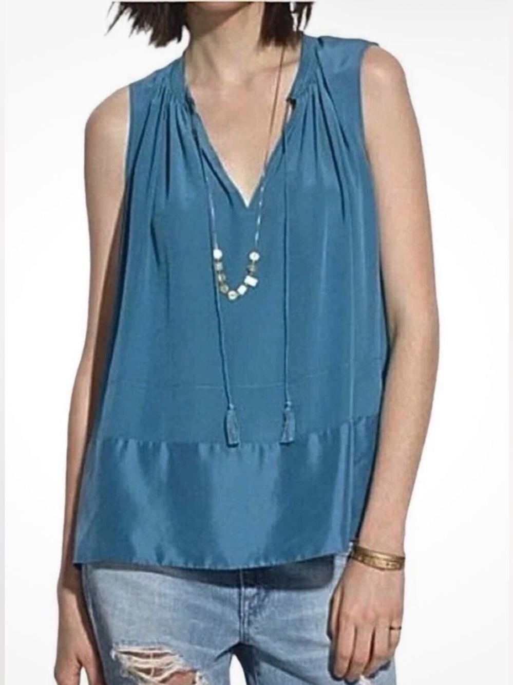 Madewell 100% Silk Sleeveless Blouse, Size M